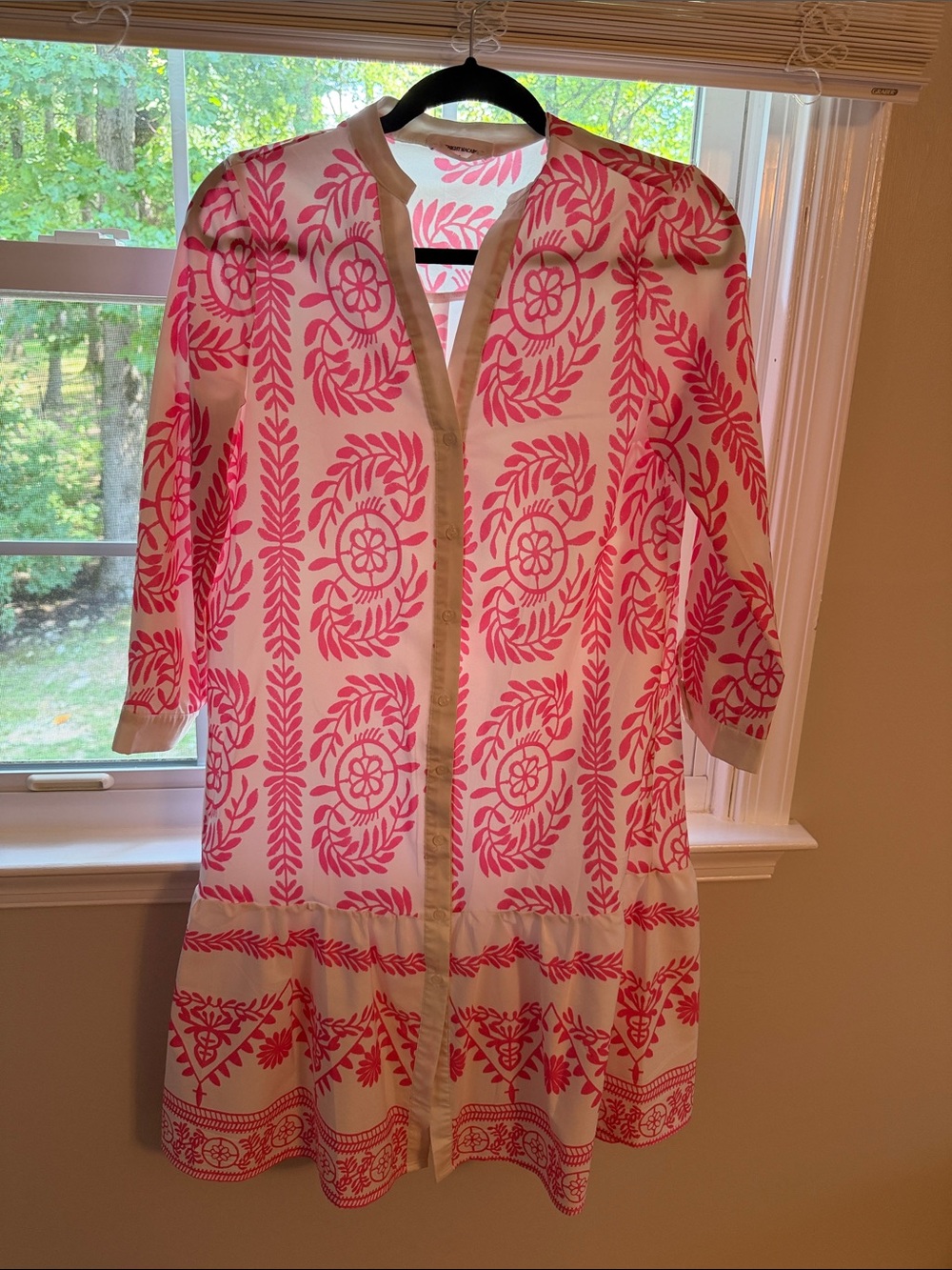Goodnight Macaroon Pink & White Printed Midi Dress